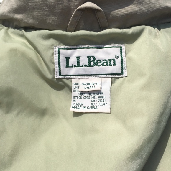 Tan LL BEAN PRIMALOFT zippered Vest Small 1458 - Picture 5 of 8